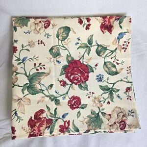 Set of 3 Longaberger Heirloom Floral Pattern Napkins 19" x 19" Retired Y2K